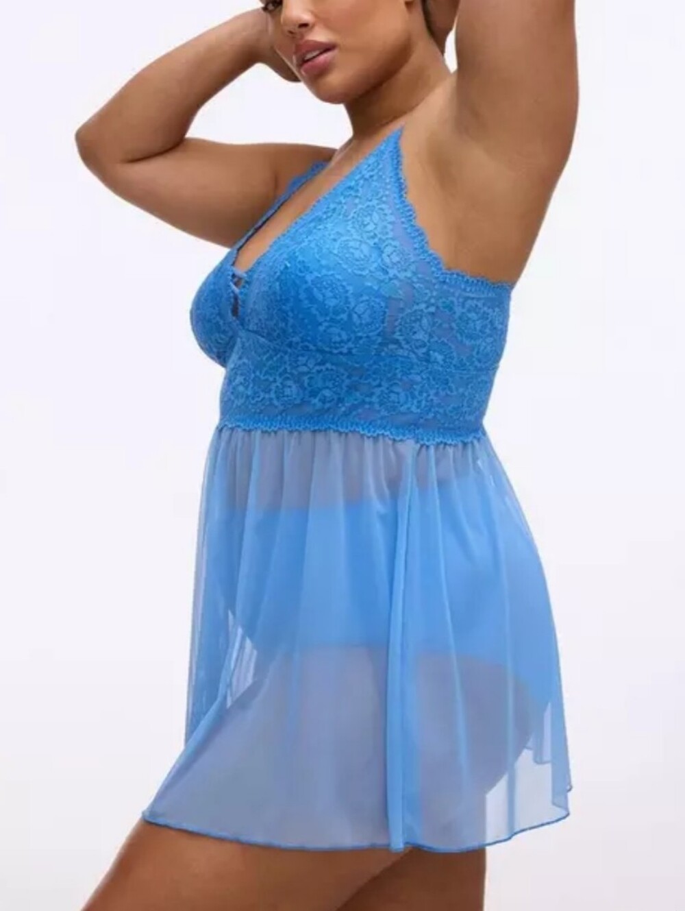 #041 Torrid 0 Simply Lace & Chiffon Babydoll - Picture 3 of 7